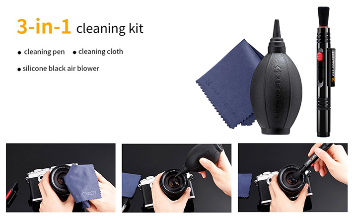 KNF 3 IN 1 CLEANING KIT BLOWER LENSPEN MICROFIBER CLOTH