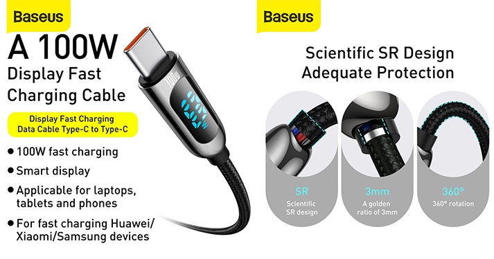 Baseus fast Charging Data Cable type C to IP 20W
